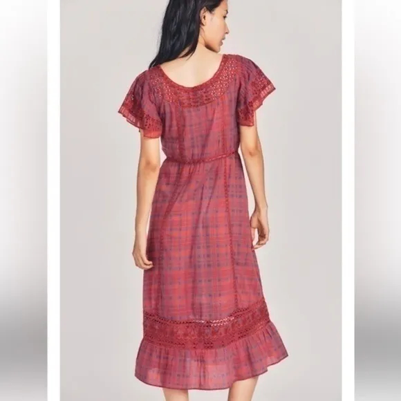 NWT Love Shack Fancy LFT Madeline Midi Moody Ruby LOVESHACKFANCY Small $265