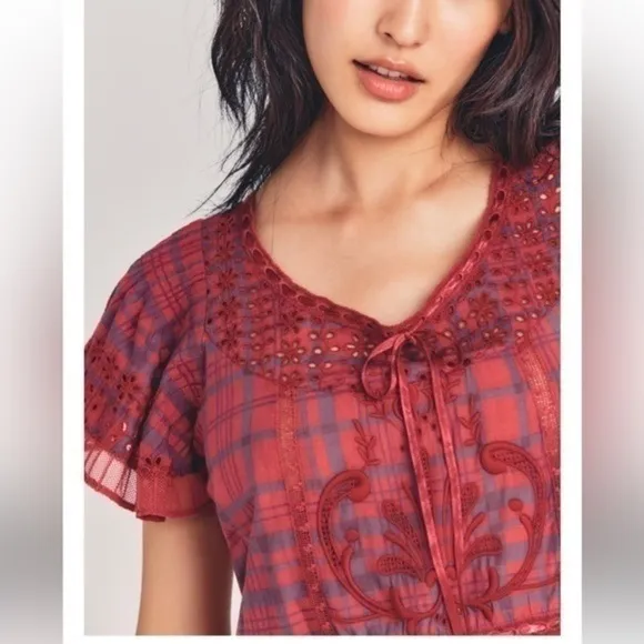 NWT Love Shack Fancy LFT Madeline Midi Moody Ruby LOVESHACKFANCY Small $265