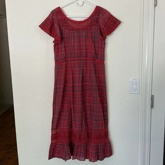NWT Love Shack Fancy LFT Madeline Midi Moody Ruby LOVESHACKFANCY Small $265