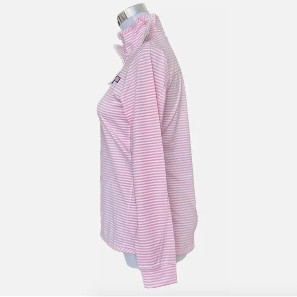 NWT! NEW! VINEYARD VINES SANKATY STRIPED SHEP SHIRT LIGHT PINK WHITE WOMENS XXS