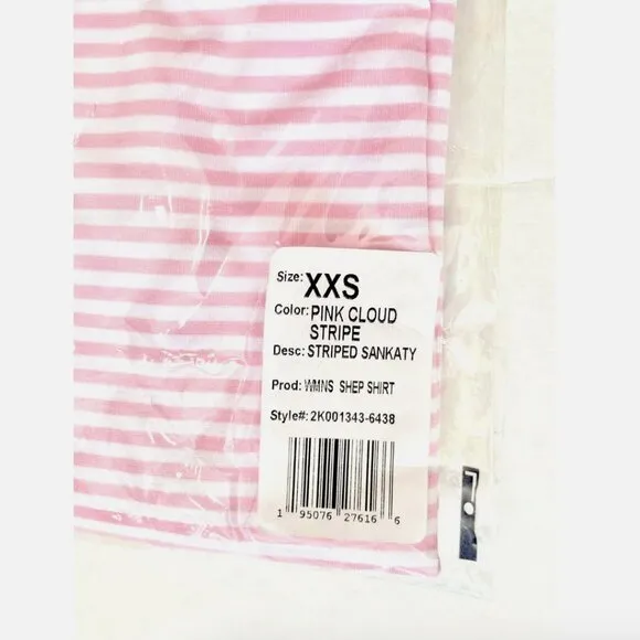 NWT! NEW! VINEYARD VINES SANKATY STRIPED SHEP SHIRT LIGHT PINK WHITE WOMENS XXS