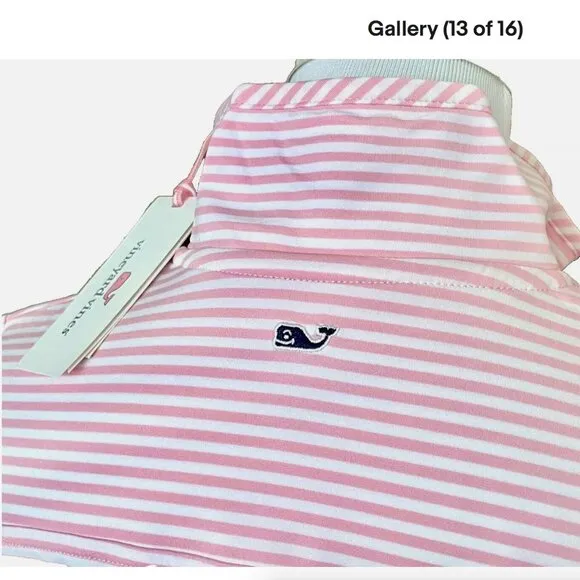 NWT! NEW! VINEYARD VINES SANKATY STRIPED SHEP SHIRT LIGHT PINK WHITE WOMENS XXS