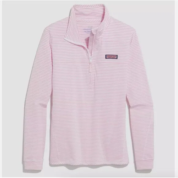 NWT! NEW! VINEYARD VINES SANKATY STRIPED SHEP SHIRT LIGHT PINK WHITE WOMENS XXS