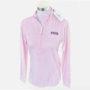 NWT! NEW! VINEYARD VINES SANKATY STRIPED SHEP SHIRT LIGHT PINK WHITE WOMENS XXS