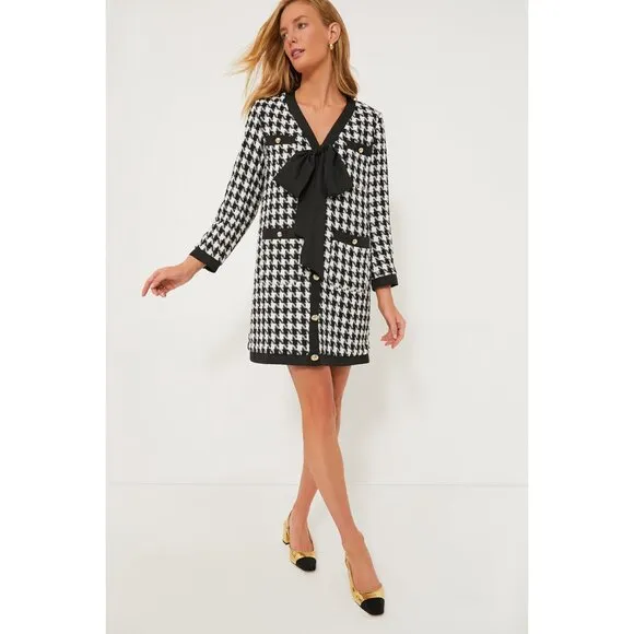 NWT Pomander Place Coco Tweed Bow Dress