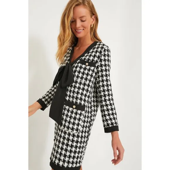 NWT Pomander Place Coco Tweed Bow Dress