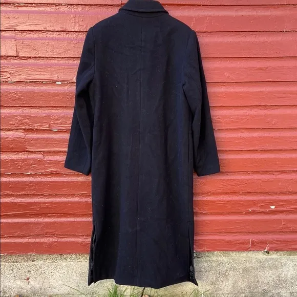 NWT QVC Centigrade Black 100% Wool 7-Button Long Full Length Coat Women’s Size L