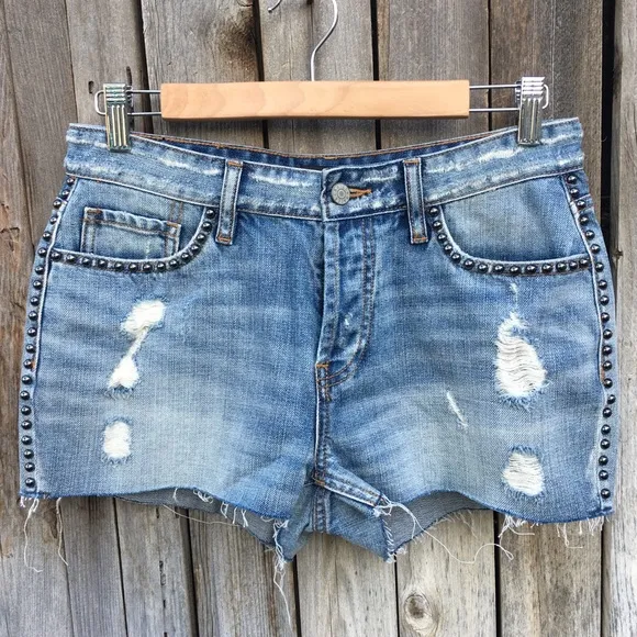 NWT Rails Austin Studs Jean Short Medium Vintage Blue 27