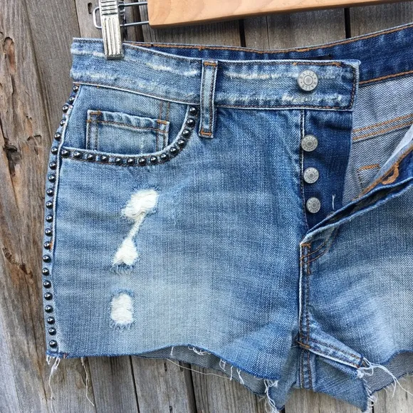 NWT Rails Austin Studs Jean Short Medium Vintage Blue 27