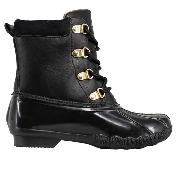 NWT | SIZE 4 YOUTH | Adrienne Vittadini Youth Girls Gavin Duck Boots Black