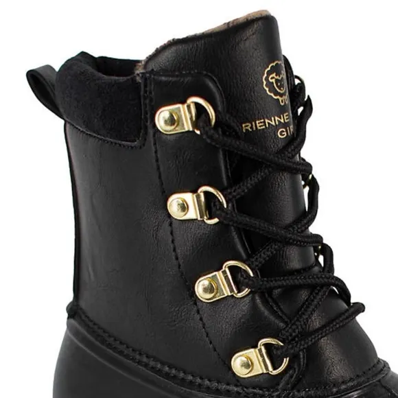 NWT | SIZE 4 YOUTH | Adrienne Vittadini Youth Girls Gavin Duck Boots Black
