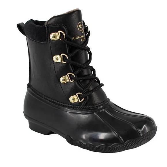 NWT | SIZE 4 YOUTH | Adrienne Vittadini Youth Girls Gavin Duck Boots Black