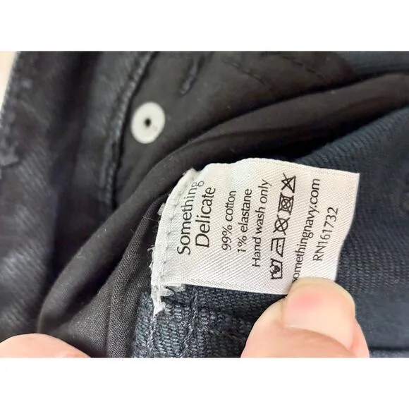 NWT Something Navy High Waisted Denim Bootcut Jeans Washed Black Women's Size 4