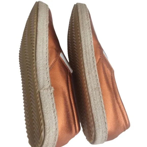 NWT Studio Pollini Espadrilles Metallic Orange Leather