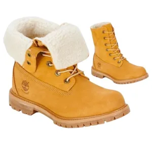 NWT Timberland Women’s Leather Authentics Fleece Fold-Down Ankle Boot Size 6