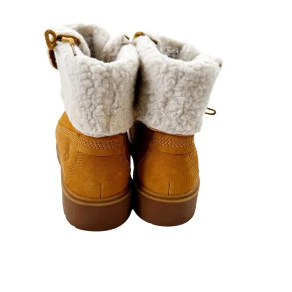 NWT Timberland Women’s Leather Authentics Fleece Fold-Down Ankle Boot Size 6
