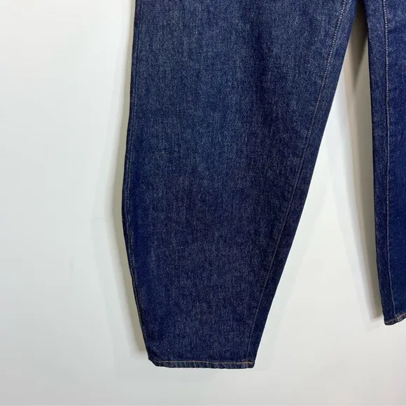 NWT TOTEME barrel leg denim raw blue full length high rise jeans 29x 34 *read