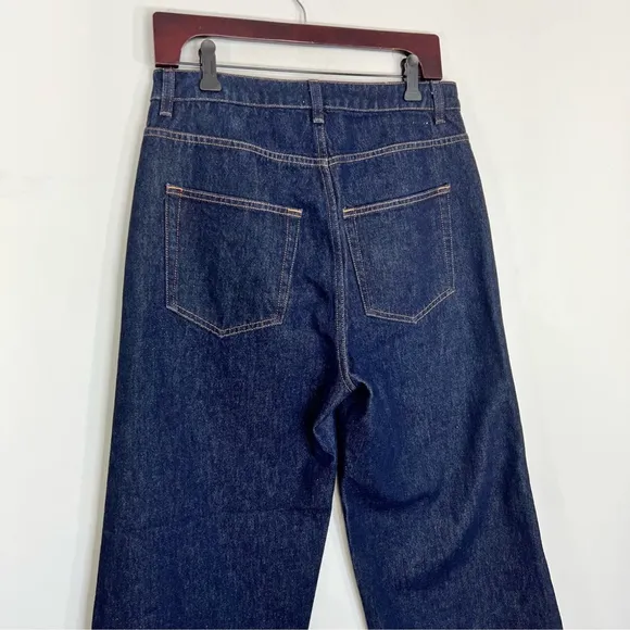 NWT TOTEME barrel leg denim raw blue full length high rise jeans 29x 34 *read