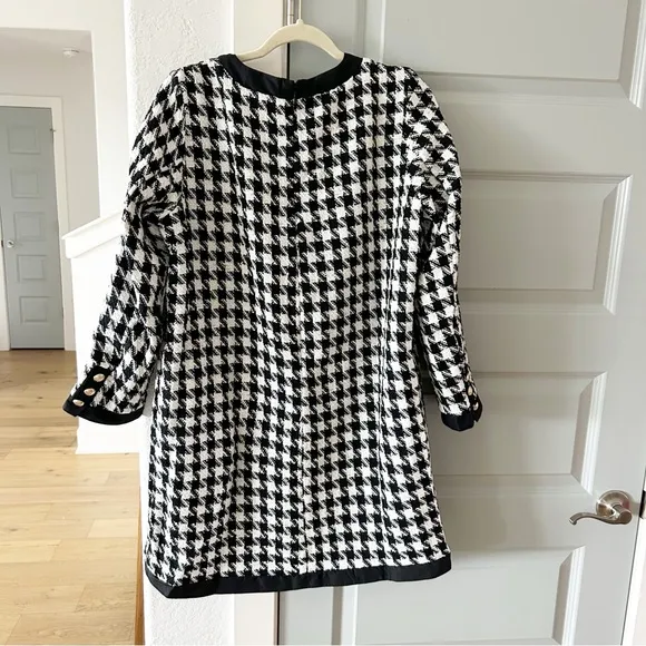 NWT Tuckernuck Coco Tweed Houndstooth Bow Dress