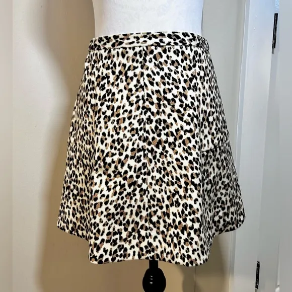 NWT TUCKERNUCK Murphy Leopard  Print A-Line Preppy Mini Skirt Womens Sz XS