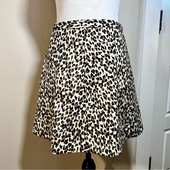 NWT TUCKERNUCK Murphy Leopard  Print A-Line Preppy Mini Skirt Womens Sz XS