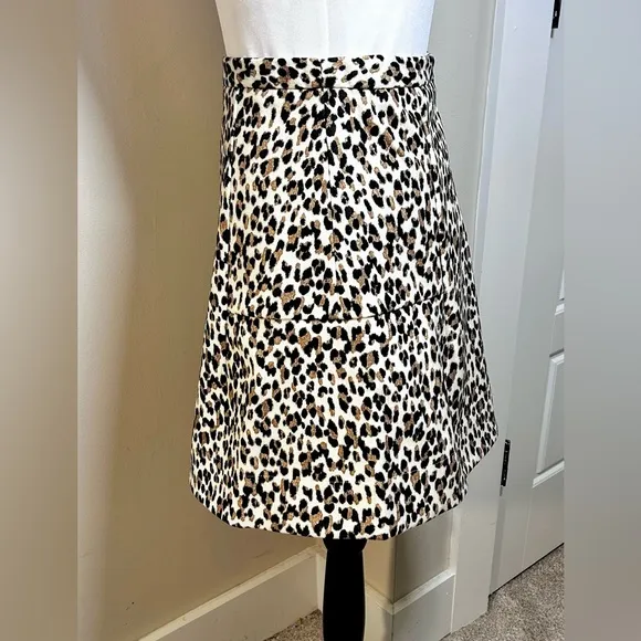NWT TUCKERNUCK Murphy Leopard  Print A-Line Preppy Mini Skirt Womens Sz XS
