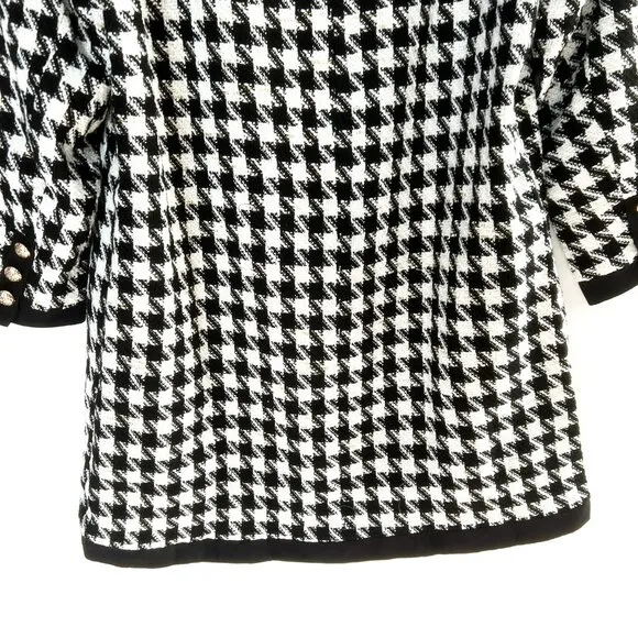 NWT Tuckernuck Pomander Place Coco Tweed Bow Black White Houndstooth Dress L
