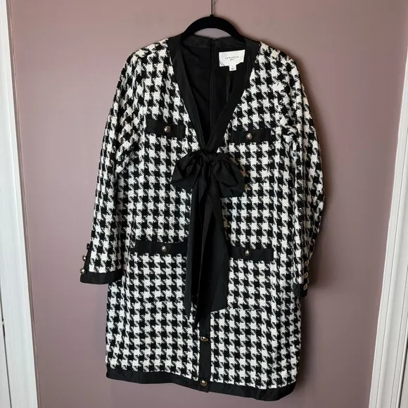 NWT Tuckernuck Pomander Place Coco Tweed Bow Dress L