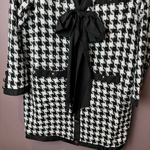 NWT Tuckernuck Pomander Place Coco Tweed Bow Dress L