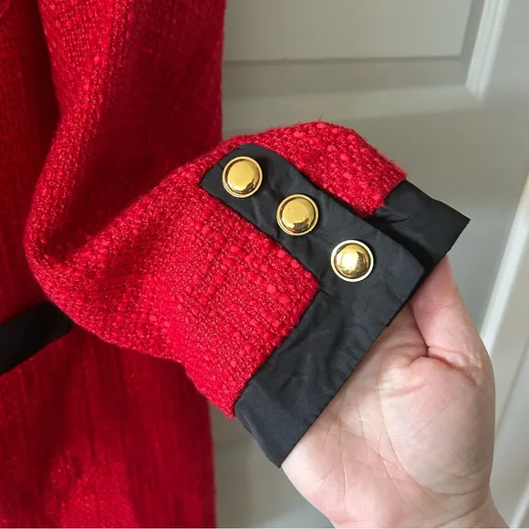 NWT Tuckernuck Pomander Place Red Tweed Coco Bow Dress