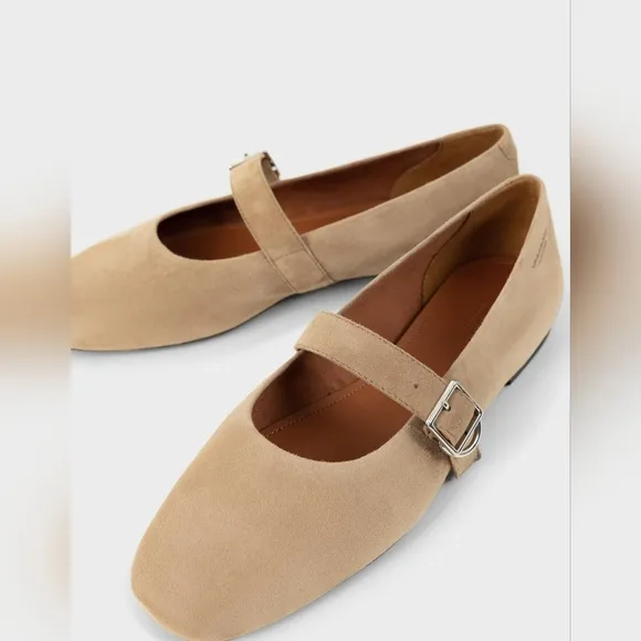 NWT Vagabond Jolin Mary Jane Flats in Nougat Light Brown Suede