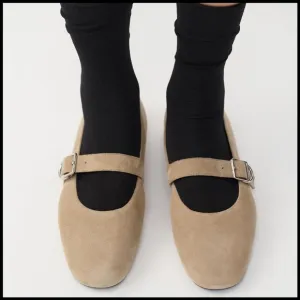 NWT Vagabond Jolin Mary Jane Flats in Nougat Light Brown Suede