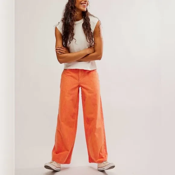 NWT We the Free • Free People Waterfalls Baggy Wide Leg Denim