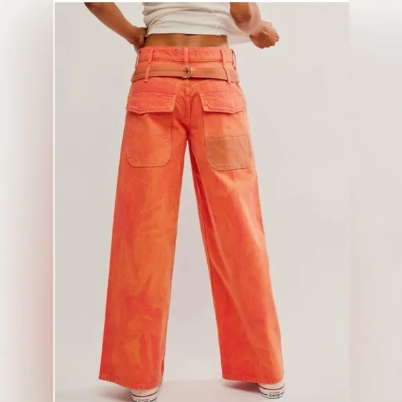 NWT We the Free • Free People Waterfalls Baggy Wide Leg Denim