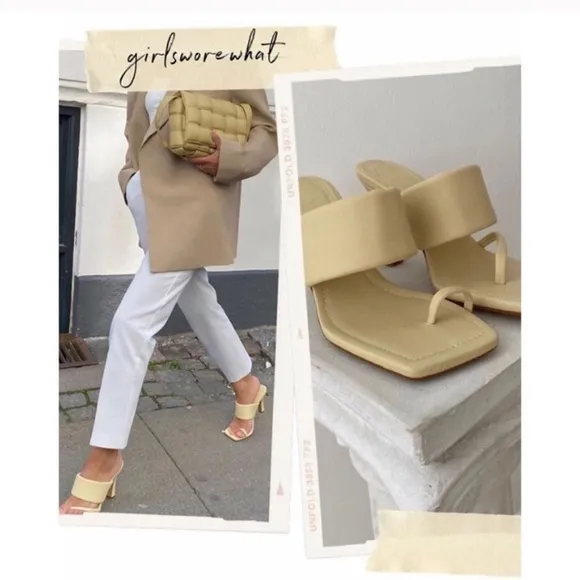 NWT ZARA Heeled Leather Sandals W. Padded Strap 40