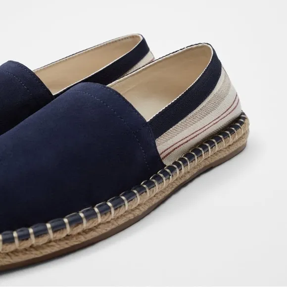 NWT. Zara Man Multicoloured Contrast Split Suede Espadrilles. Size 7, 8.