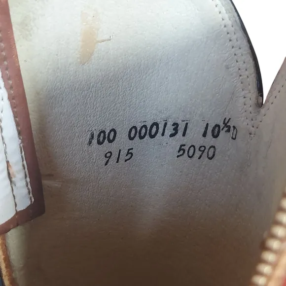 Olathe Boot Company Vintage Tan Cowboy Boots with Almond Toe and Stacked Heel