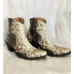 Old Gringo Python Ankle Boots Women’s 8 Leather Pointy Toe Snake Cowboy Western