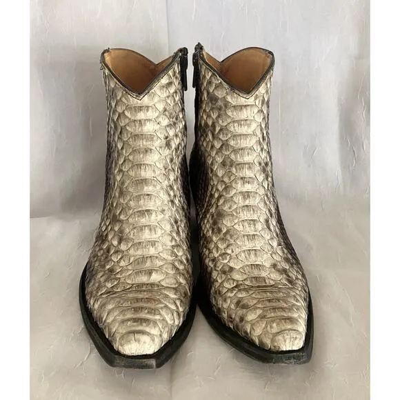 Old Gringo Python Ankle Boots Women’s 8 Leather Pointy Toe Snake Cowboy Western