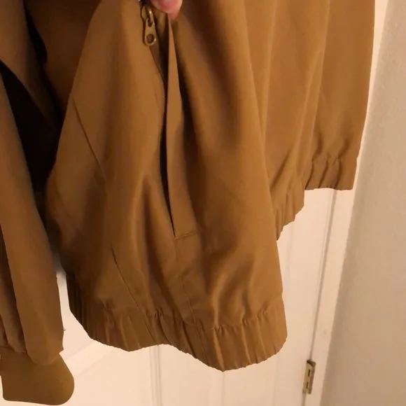 Olive Tan Pullover Crewneck Jacket