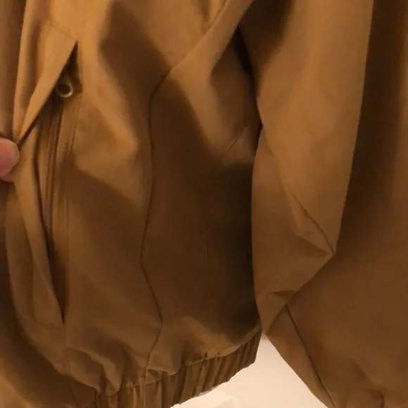 Olive Tan Pullover Crewneck Jacket