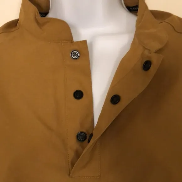Olive Tan Pullover Crewneck Jacket