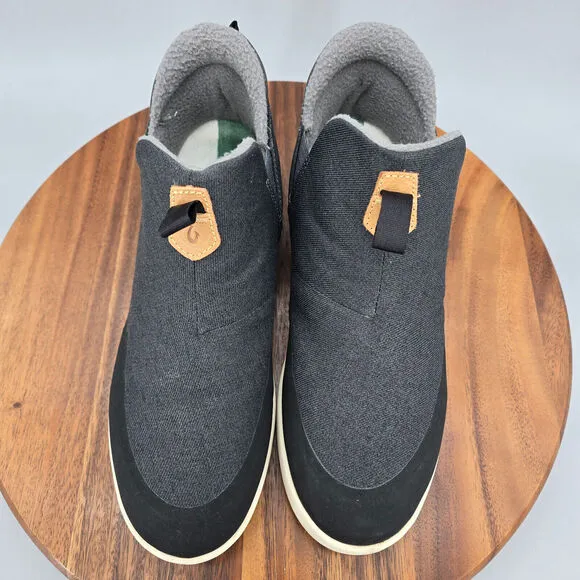 Olukai Lipoa Boots Women's 10 Dark Shadow Blue Gray Fleece Lined Ankle Booties