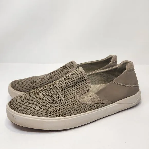 Olukai Men Lae Ahi Tan Mesh Slip On Loafer Sneaker Casual Shoes Size 9.5 Comfort