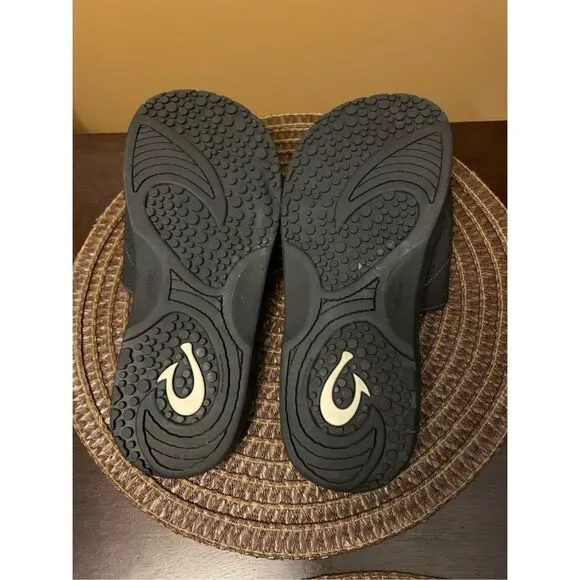 Olukai Men's Nalu Slide Sandals Slip On Adjustable Black Casual Comfort Size 10