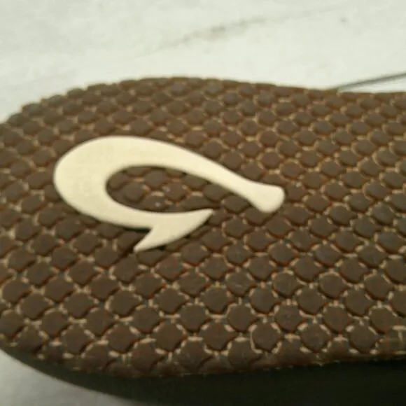 OluKai Womans Paniolo Leather Metallic Bronze Comfort Flip Flop Size 11