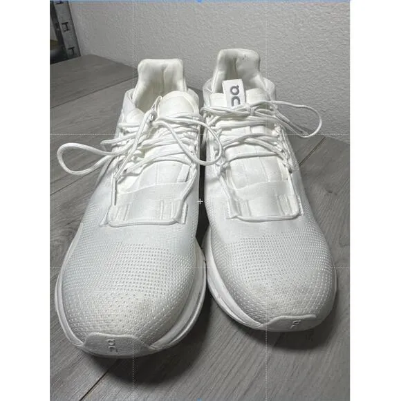 On Running Cloudnova Lace Up Sneaker Women Reflective Gym Cushion Mesh All White