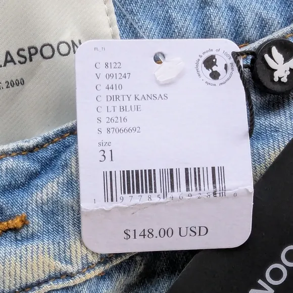 OneTeaspoon X Free People Saints Boyfriend Jeans Women's Sz 31 NWT Dirty Kansas
