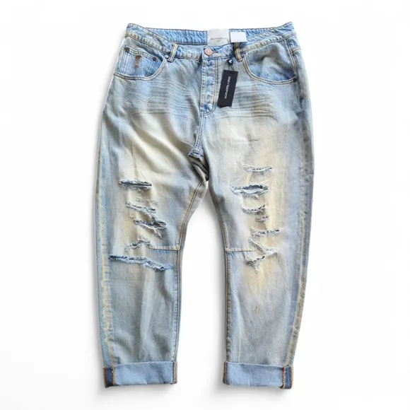 OneTeaspoon X Free People Saints Boyfriend Jeans Women's Sz 31 NWT Dirty Kansas