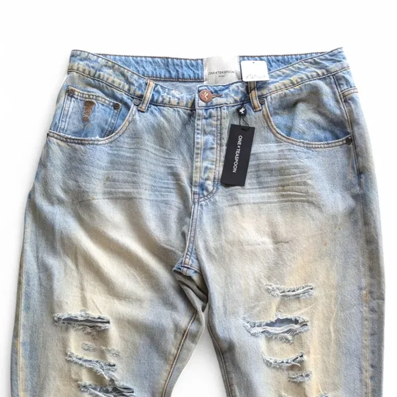 OneTeaspoon X Free People Saints Boyfriend Jeans Women's Sz 31 NWT Dirty Kansas